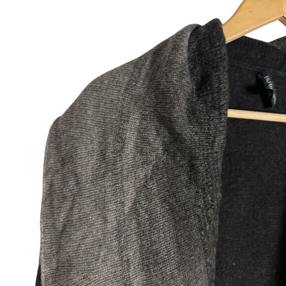 Eileen Fisher Black Gray Ombre Knit Open Front Yak Wool Silk Cardigan Sweater M - Picture 3 of 9